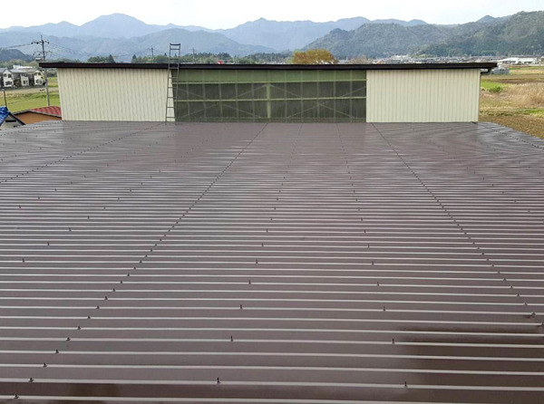 岐阜県大垣市　波板屋根塗装完成の様子　ラジカル塗料使用