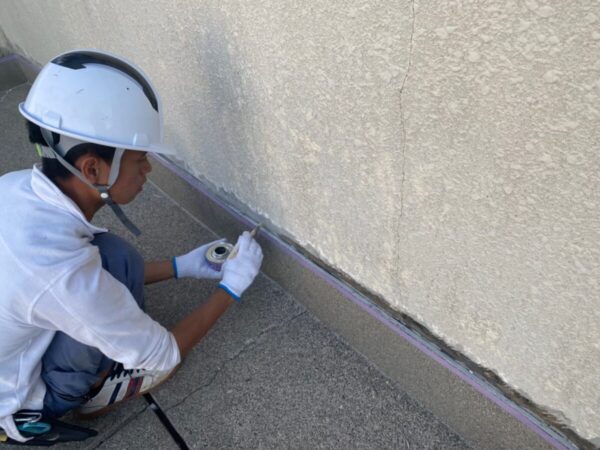 岐阜県瑞穂市_マンション防水工事_コーキング高圧洗浄